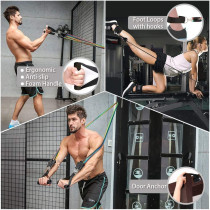 Tpr 11-Piece Resistance Band Set Exercise Workout With Carry Bag, Door Anchor And Handles, 25cm
