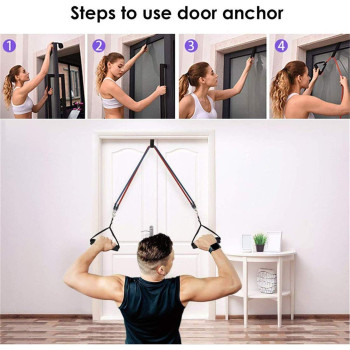 Tpr 11-Piece Resistance Band Set Exercise Workout With Carry Bag, Door Anchor And Handles, 25cm