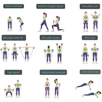 Tpr 11-Piece Resistance Band Set Exercise Workout With Carry Bag, Door Anchor And Handles, 25cm