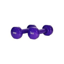 2-Piece Classical Head Vinyl Dumbbells, 1 Kg Each