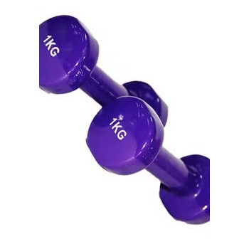 2-Piece Classical Head Vinyl Dumbbells, 1 Kg Each