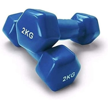 1-Piece Vinyl Dumbbells Set For Fitness Exercise, 2 Kg Each