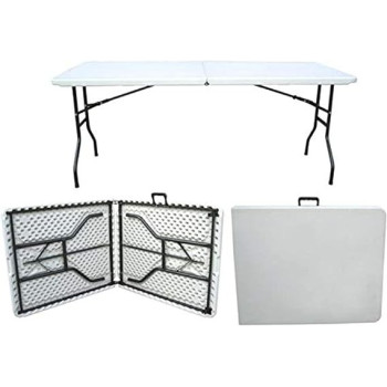 Foldable Rectangular Table White/Black