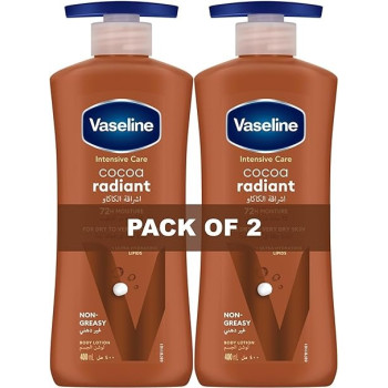 Vaseline Cocoa Radiant Body Lotion Pack Of 2, 400 ml