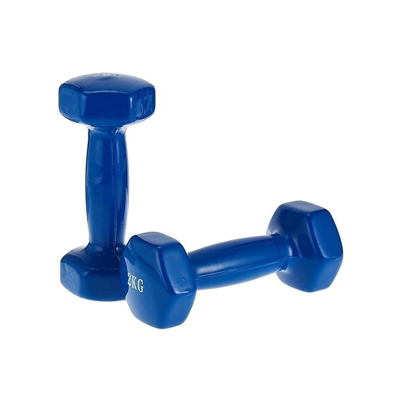 2-Piece Dumbbells, 2 Kg, Colour Blue