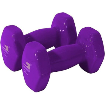 Set Of 2 Classic Head Dumbells 1 Kg, Purple