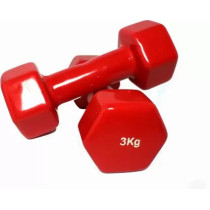 1 Piece Vinyl Coated Fixed Weight Dumbbell, 3 Kg