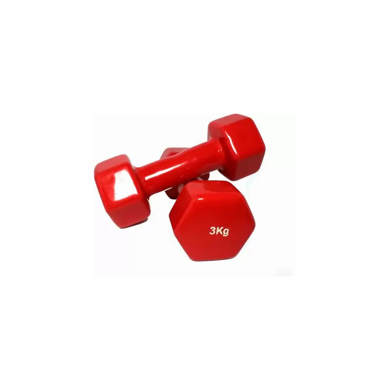 1 Piece Vinyl Coated Fixed Weight Dumbbell, 3 Kg