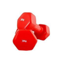 1 Piece Vinyl Coated Fixed Weight Dumbbell, 3 Kg