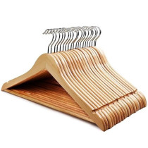 Veil Wooden Hanger For Clothes, Brown Colour
