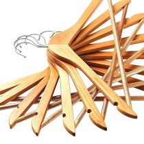 Veil Wooden Hanger For Clothes, Brown Colour