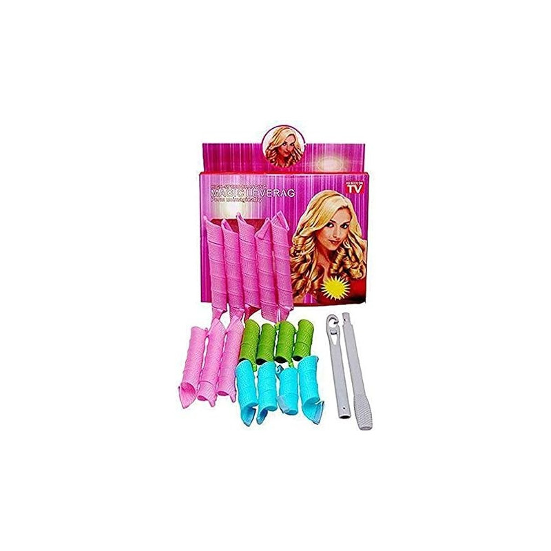 Magic Leverag Curlers Hair Roller Set Pink Colour, 9 x 20cm