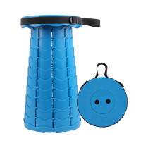 Folding Telescopic Stool 26 x 7.5 x 26cm, Light Blue