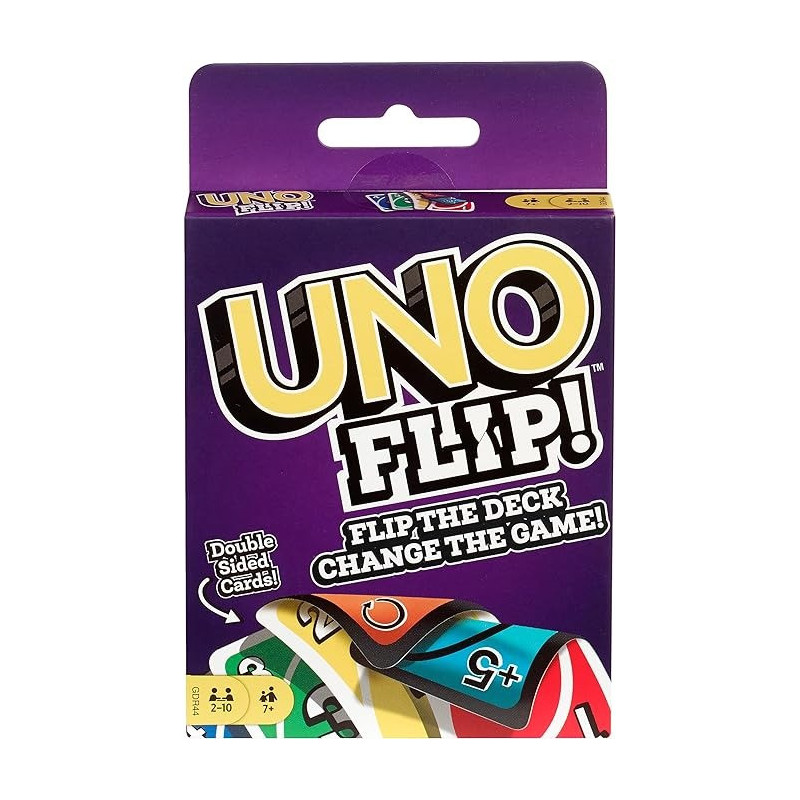 Uno 2-Piece Flip Card Game, 4 x 3 x 1 Inch