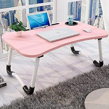 Recreational Foldable Table Pink/Silver/Black 17 x 12 x 9Centimeter