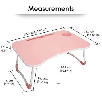 Recreational Foldable Table Pink/Silver/Black 17 x 12 x 9Centimeter