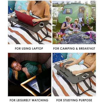 Recreational Foldable Table Pink/Silver/Black 17 x 12 x 9Centimeter