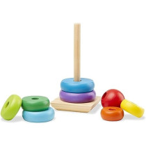 Melissa And Doug Creative And Educational Shape Wooden Rainbow Stacker Classic Toy For Kids, 8.89 x 8.89 x 21.59cm