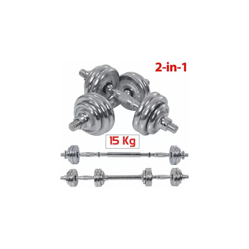 2-Piece Chrome Load Dumbbell, 15 Kg Each