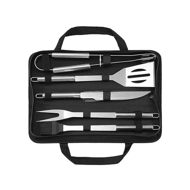 Bbq Grill Tools Set Heavy Duty Stainless Steel Barbecue Pastry Baking Utensils Set, Kicthen Cooking Food Accessories Kit With Storage Case Multicolour 38.5 x 5 x 12cm