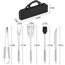 Bbq Grill Tools Set Heavy Duty Stainless Steel Barbecue Pastry Baking Utensils Set, Kicthen Cooking Food Accessories Kit With Storage Case Multicolour 38.5 x 5 x 12cm
