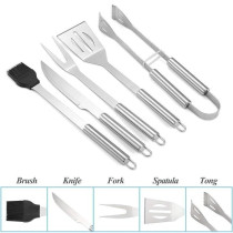 Bbq Grill Tools Set Heavy Duty Stainless Steel Barbecue Pastry Baking Utensils Set, Kicthen Cooking Food Accessories Kit With Storage Case Multicolour 38.5 x 5 x 12cm