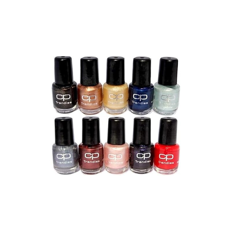 Cp Trendies 10-Piece Nail Polish Set Vibrant Tips
