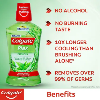 Colgate Plax Tea Fresh Mouthwash, Multicolour, 500 ml