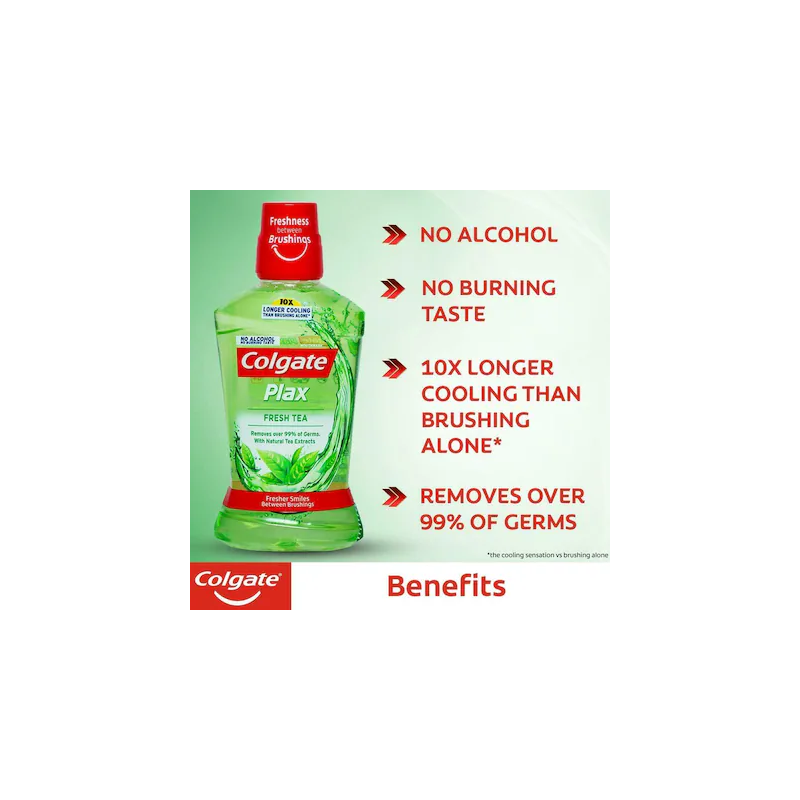 Colgate Plax Tea Fresh Mouthwash, Multicolour, 500 ml
