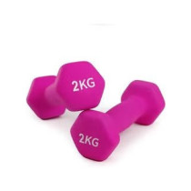 2-Piece Classic Vinyl Dumbbell Set , Colour Pink, 2 Kg Each