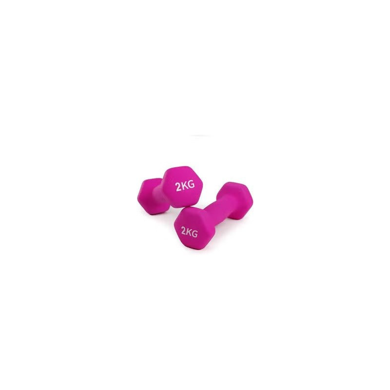 2-Piece Classic Vinyl Dumbbell Set , Colour Pink, 2 Kg Each