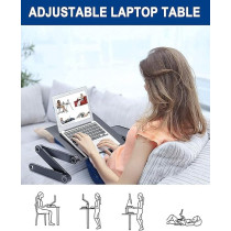 Slypnos Aluminum Adjustable Notebook Laptop Stand From With Cooling Fans, Detachable Mouse Black