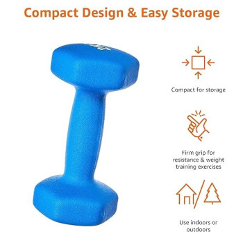 2-Piece Dumbbell Set, Colour Blue, 2 Kg Each