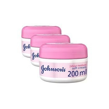 Johnson'S 24 Hour Moisture Soft Cream Pack Of 3, 200 ml