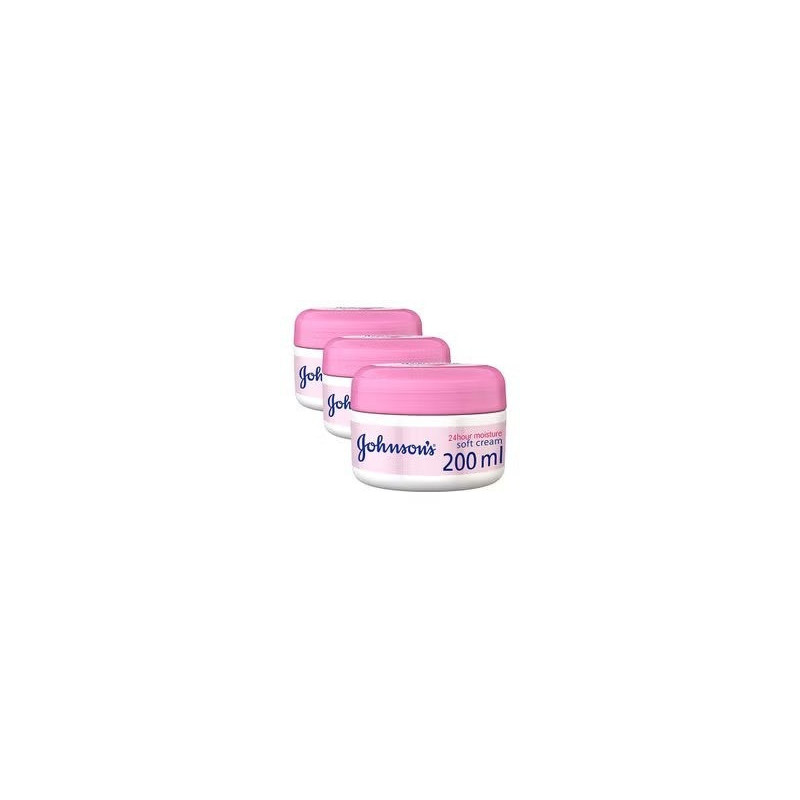 Johnson'S 24 Hour Moisture Soft Cream Pack Of 3, 200 ml