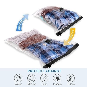 Vacuum Seal Storage Organizer, 60 x 50 x 1Centimeter, Clear/Blue Colour
