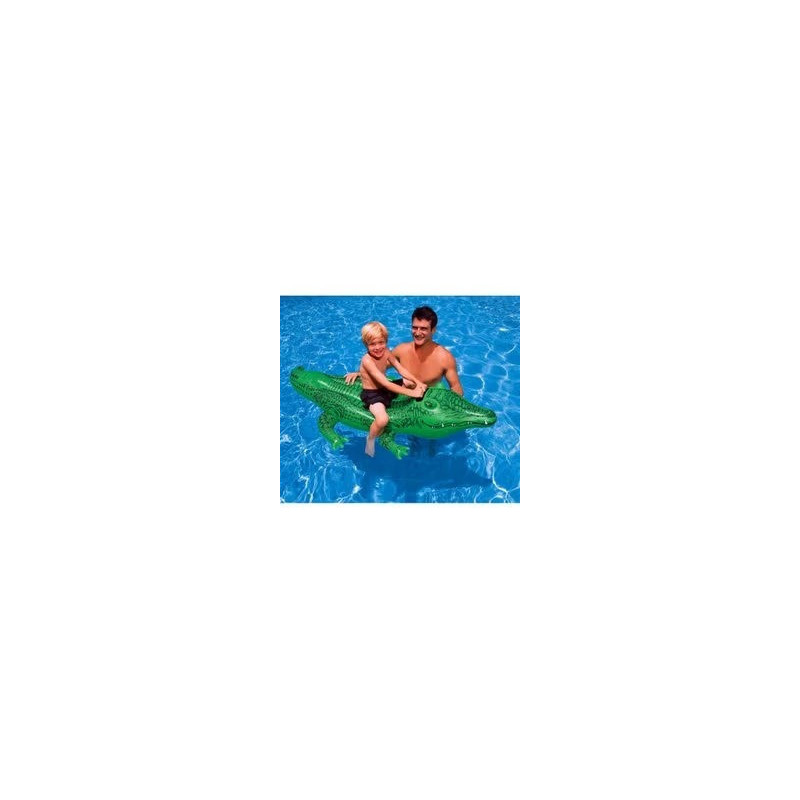 Intex Crocodile Gator Ride-On Pool Float 66x 34 Inch, Green Colour