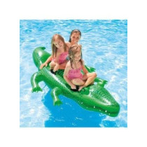 Intex Crocodile Gator Ride-On Pool Float 66x 34 Inch, Green Colour