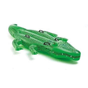Intex Crocodile Gator Ride-On Pool Float 66x 34 Inch, Green Colour