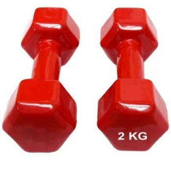 1 Piece Vinyl Coated Fixed Weight Dumbbell, 2 Kg Each