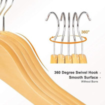 Home Bo x 4-Piece Rotating Wooden Hanger Set 8 x 36cm, Beige Colour