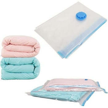 5-Piece Vacuum Storage Bag Clear/Blue Colour, 80 x 100cm