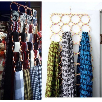 16-Holes Ring Folding Scarf Holder, Multicolour