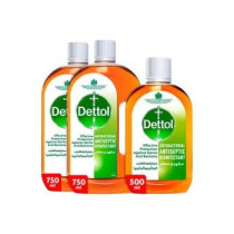 Dettol 3-Piece Antiseptic Disinfectant Liquid 2 x 750, 1 x 500 ml