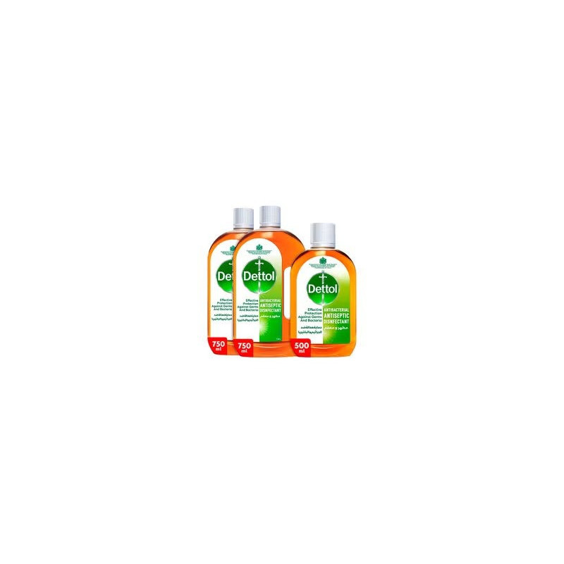 Dettol 3-Piece Antiseptic Disinfectant Liquid 2 x 750, 1 x 500 ml