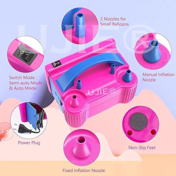 Multifunctional Electric Balloon Pump Pink/Blue, 195 x 155 x 125Mm