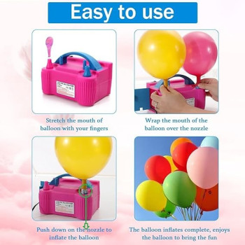 Multifunctional Electric Balloon Pump Pink/Blue, 195 x 155 x 125Mm