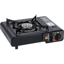 4-Piece Camping Stove With Butane Gas Catridge Two Way,  Black Colour