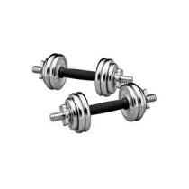2 Piece Chrome Dumbbells Set, 15 Kg Each