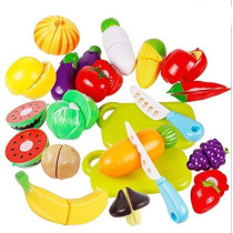 Beauenty 16- Piece Classic Cutting Vegetables And Fruit Kitchen Toy Set, 10 x 4.5 x 4.5cm For Kids
